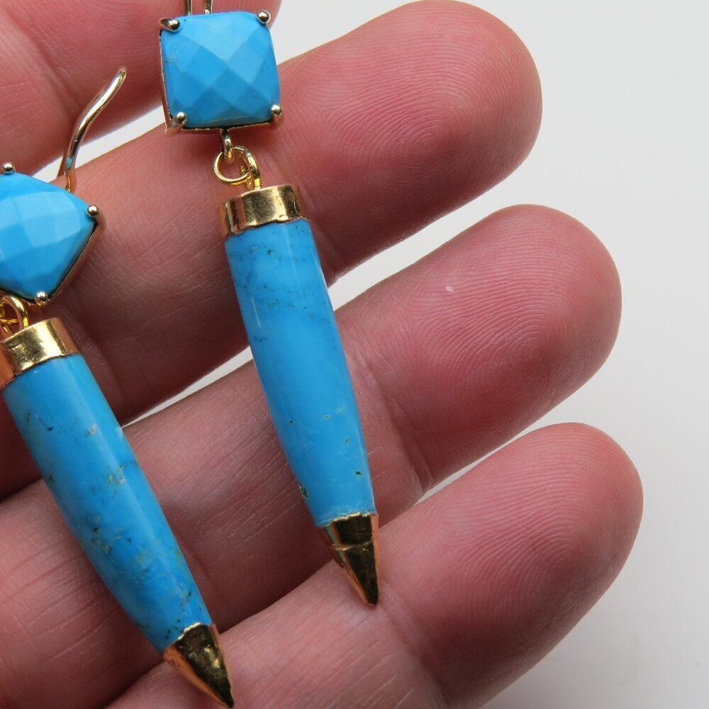 Sterling Silver 18k Plated Turquoise Earring